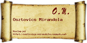 Osztovics Mirandola névjegykártya